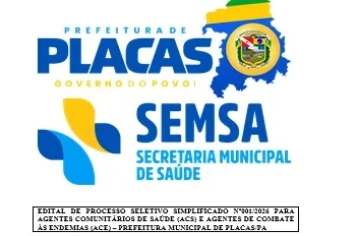 PUBLICAÇÃO DO EDITAL DO PSS/2026 PARA OS CARGOS DE AGENTE COMUNITÁRIO DE SAÚDE (ACS) E AGENTE DE COMBATE ÀS ENDEMIAS (ACE)